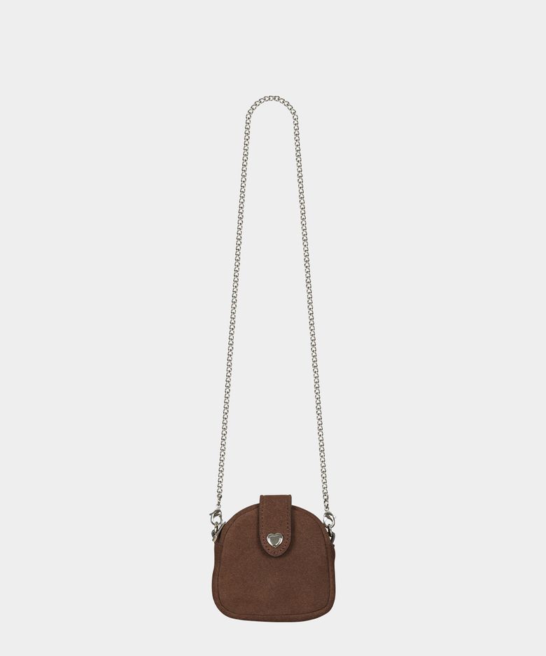 Suede Half Moon Mini Bag (Brown)