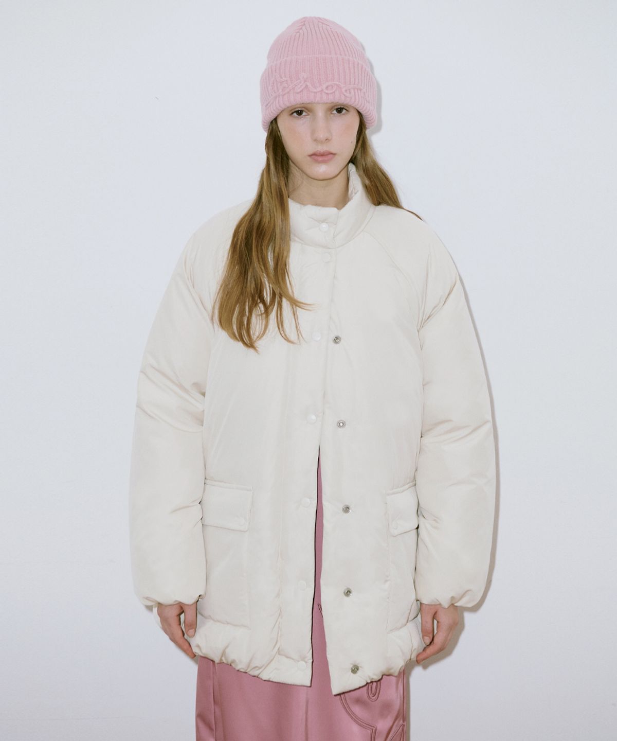 시눈(SINOON) Raglan Half Down Jacket (Ivory)