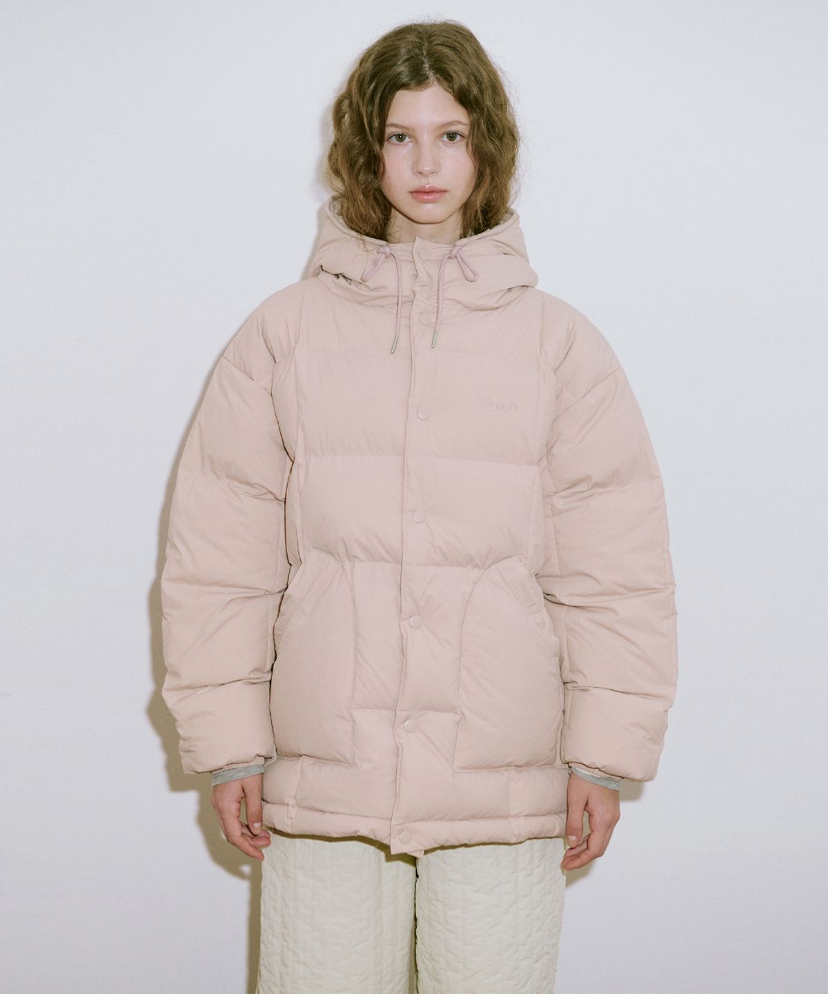 시눈(SINOON) Hoodie Puffer Jacket (Vintage Pink)