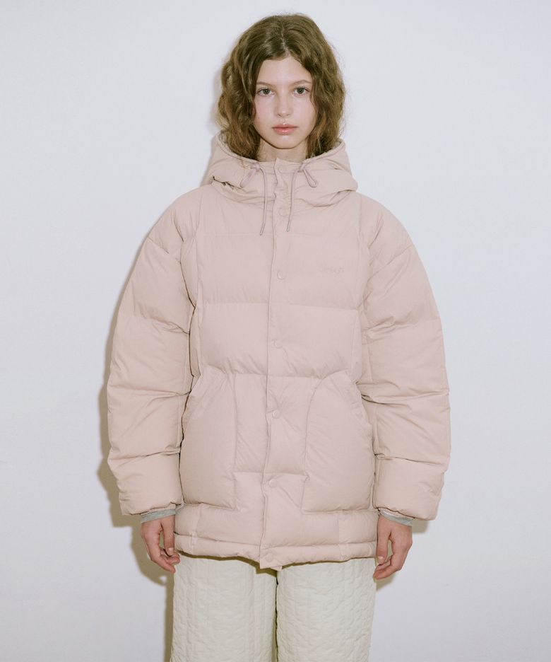 Hoodie Puffer Jacket (Vintage Pink)