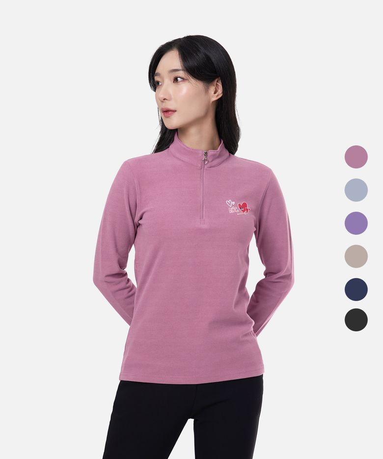 웜하트 여성 고밀도 기모 집업 티셔츠 6 Colors