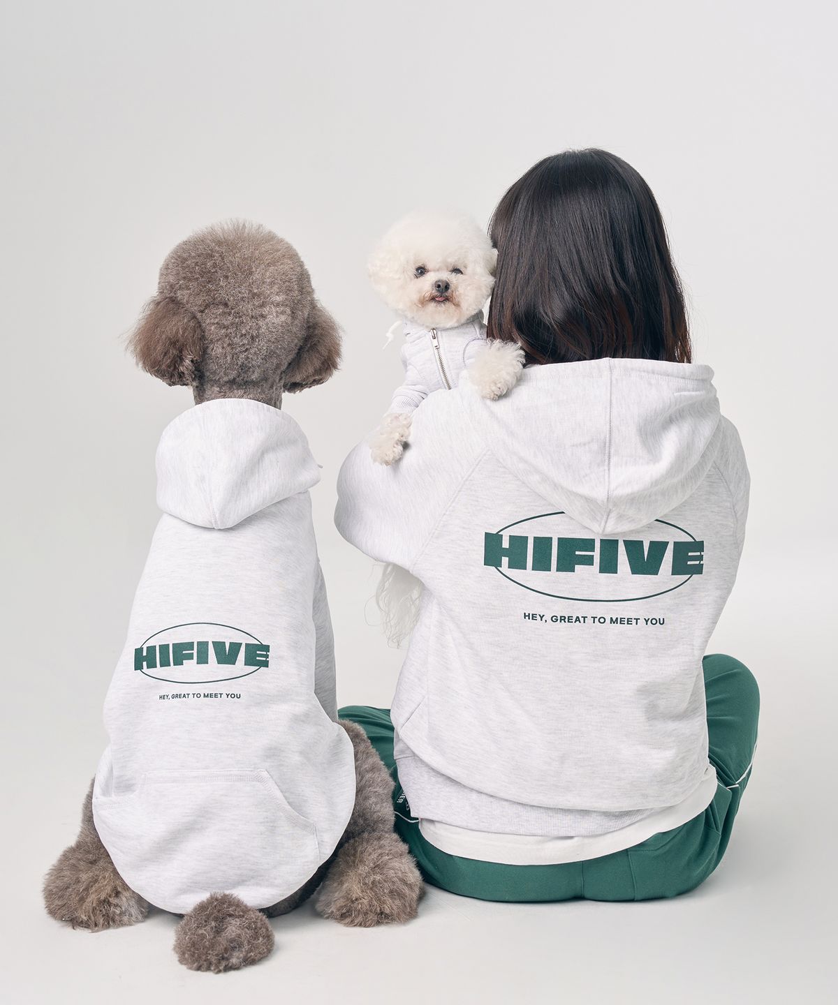 하이파이브모먼츠(HIFIVEMOMENTS) 스케이터 집업 후디 반려인용 I W.딥그린