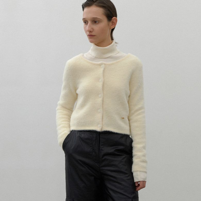 FAKE ANGORA ROUND CARDIGAN(CD-2179)