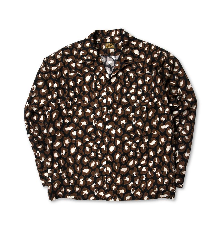 BLACK PP 1950s Sports Shirt Leopard