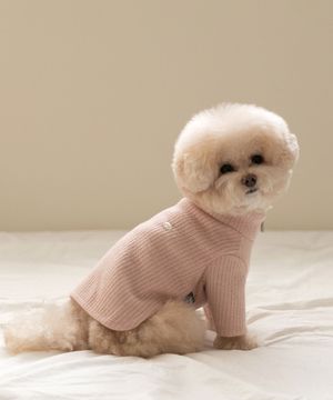 스너글 니트 집업 - 살몬핑크