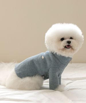 스너글 니트 집업 - 파우더블루