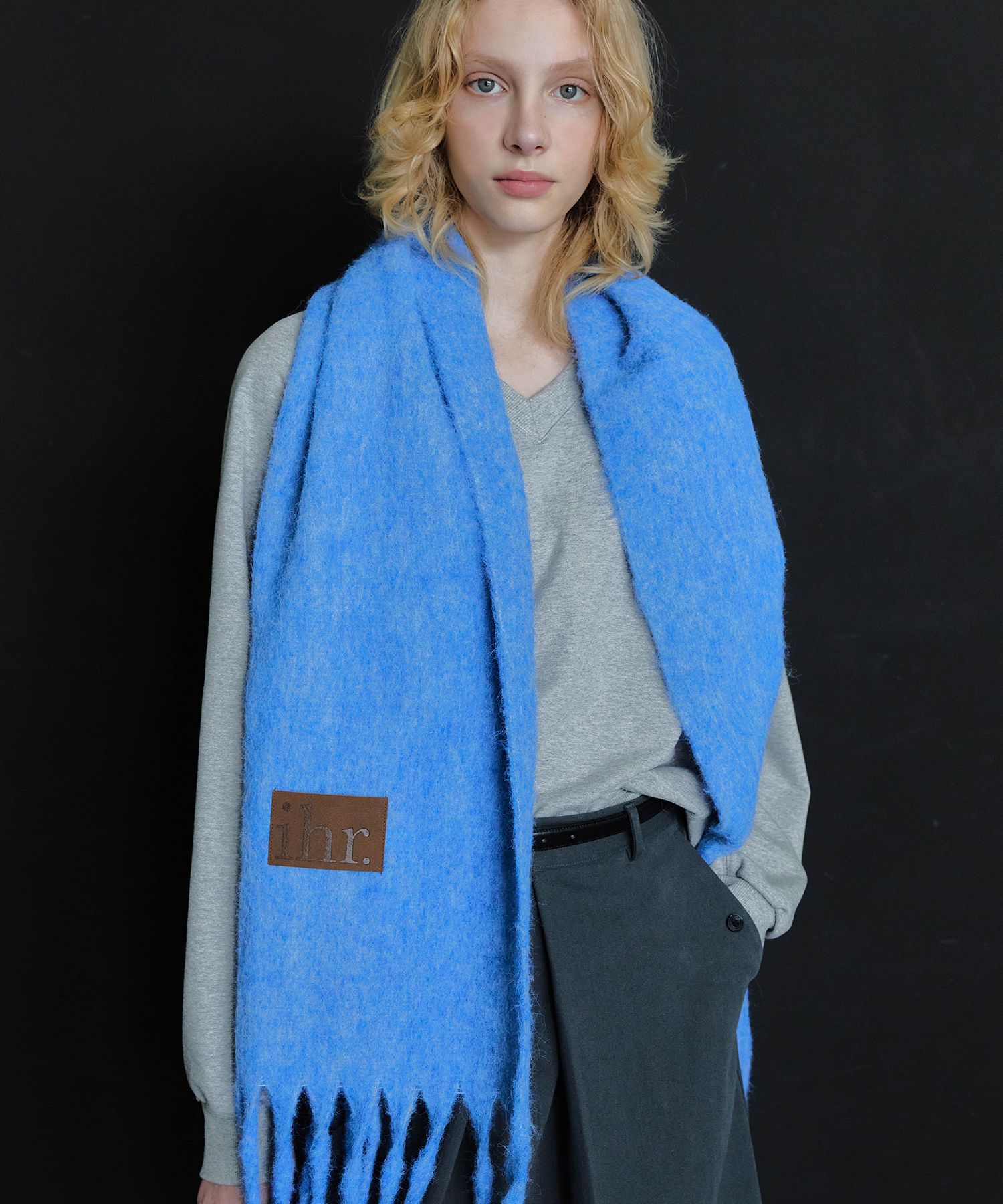 MUSINSA公式 | IHR Wool Mix Bold Muffler / Blue