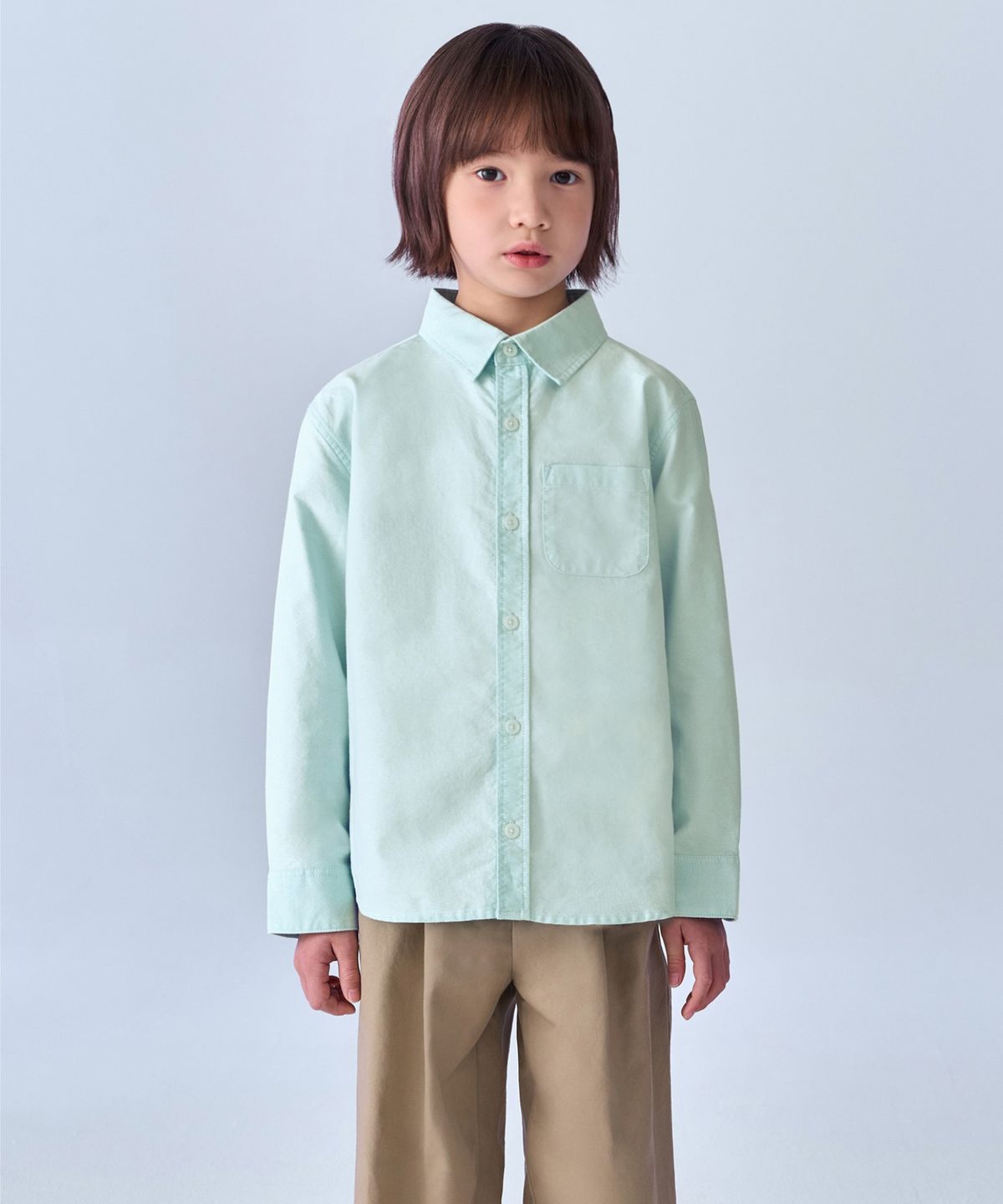 무신사 스탠다드 키즈(MUSINSA STANDARD KIDS) 릴렉스드 옥스포드 셔츠 [민트]