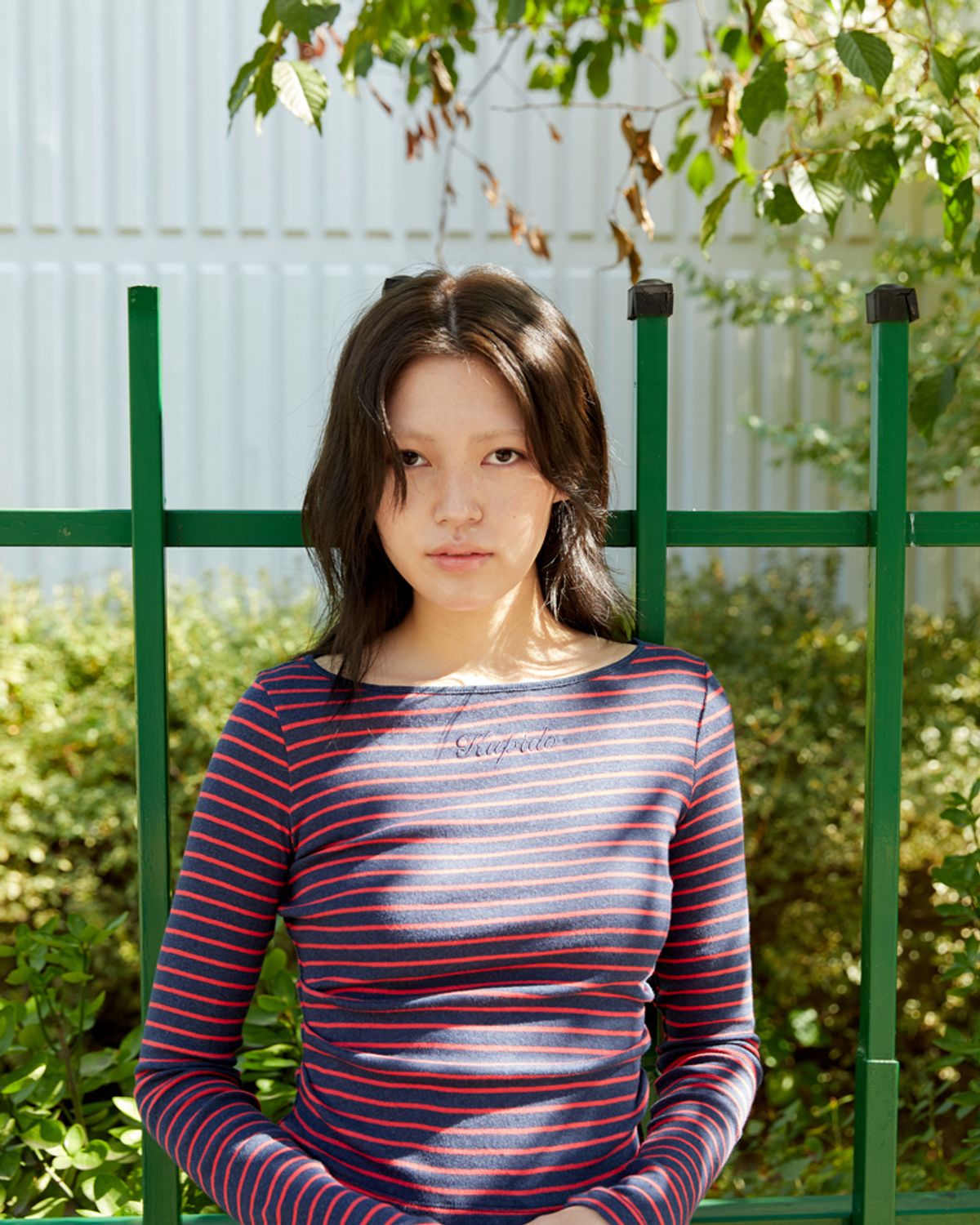 큐피도(KUPIDO) Side tuck T-shirt _ Stripe Navy