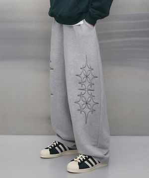 더블 포스타 벌룬 팬츠 그레이