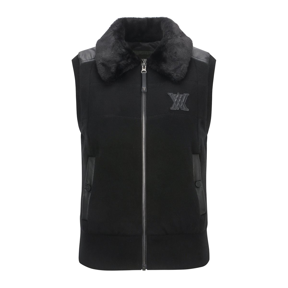 어뉴골프(ANEW GOLF) W FAKE FUR COLLAR HYBRID DOWN VT_BK