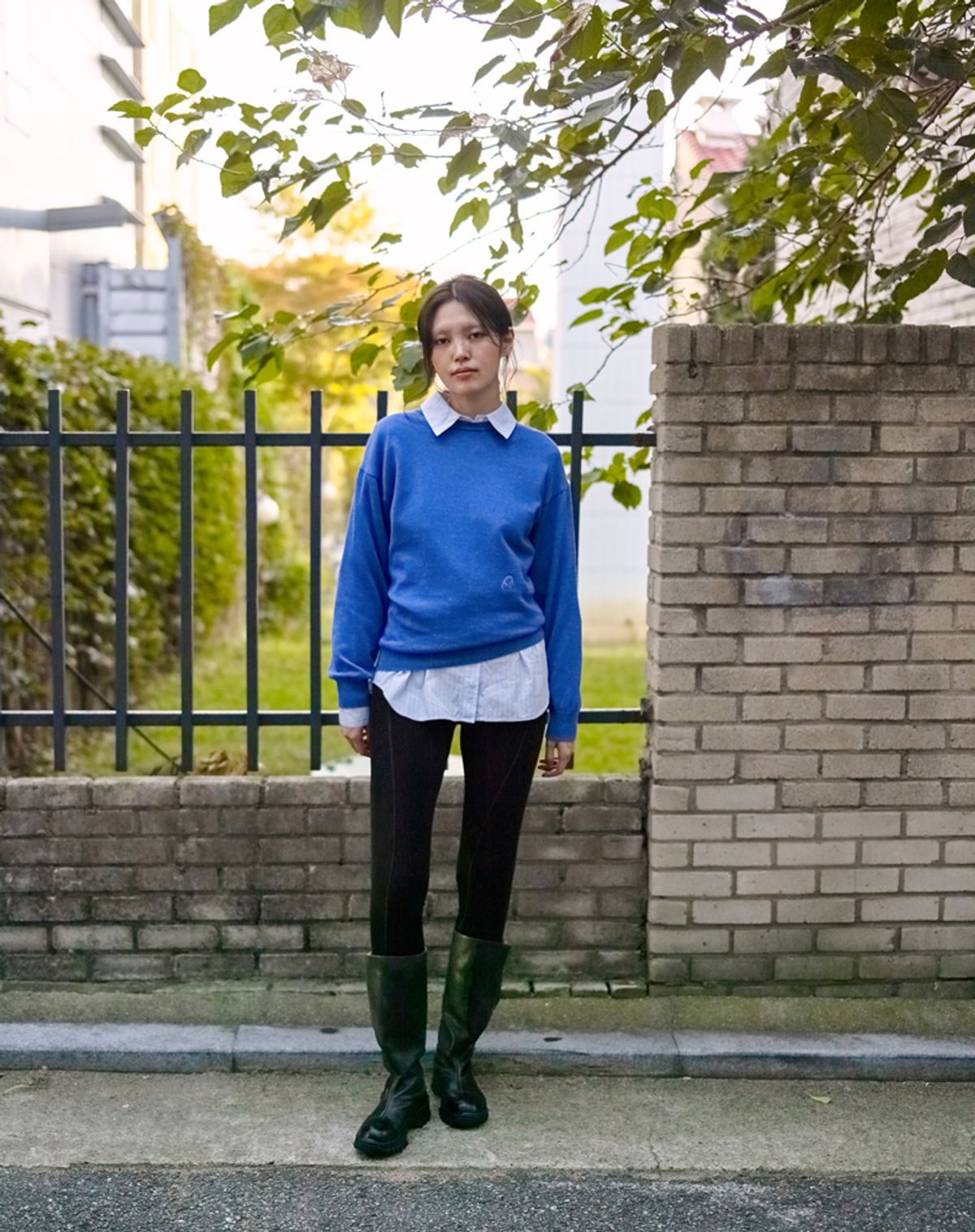 큐피도(KUPIDO) Evelyn over fit pullover _ Blueberry