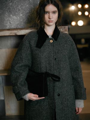 GRACIELA premium wool handmade coat_CHARCOAL