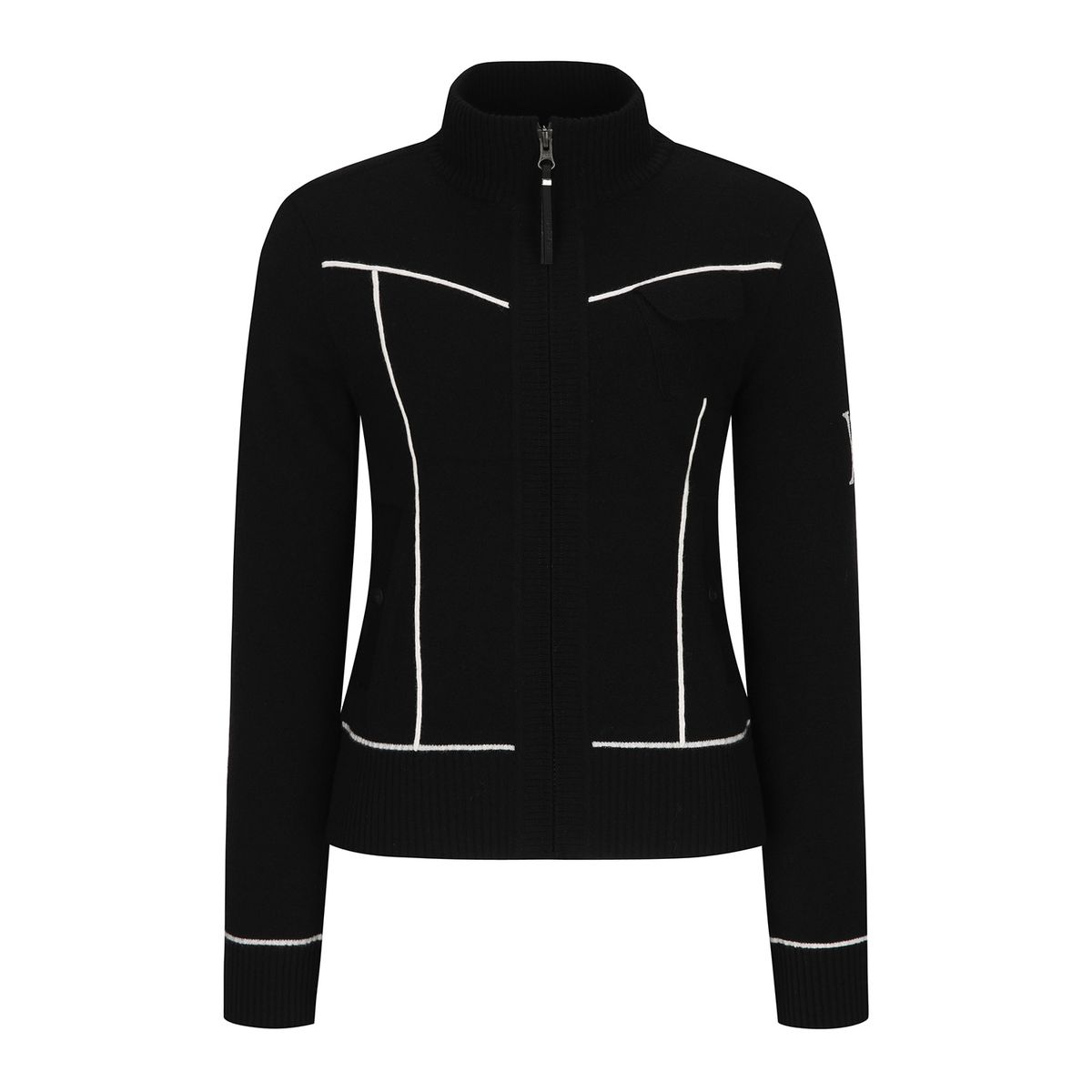어뉴골프(ANEW GOLF) W TIPPING POINT ZIP-UP CARDIGAN_BK