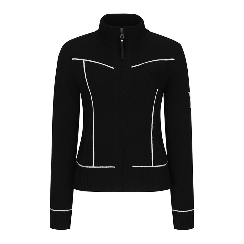 W TIPPING POINT ZIP-UP CARDIGAN_BK
