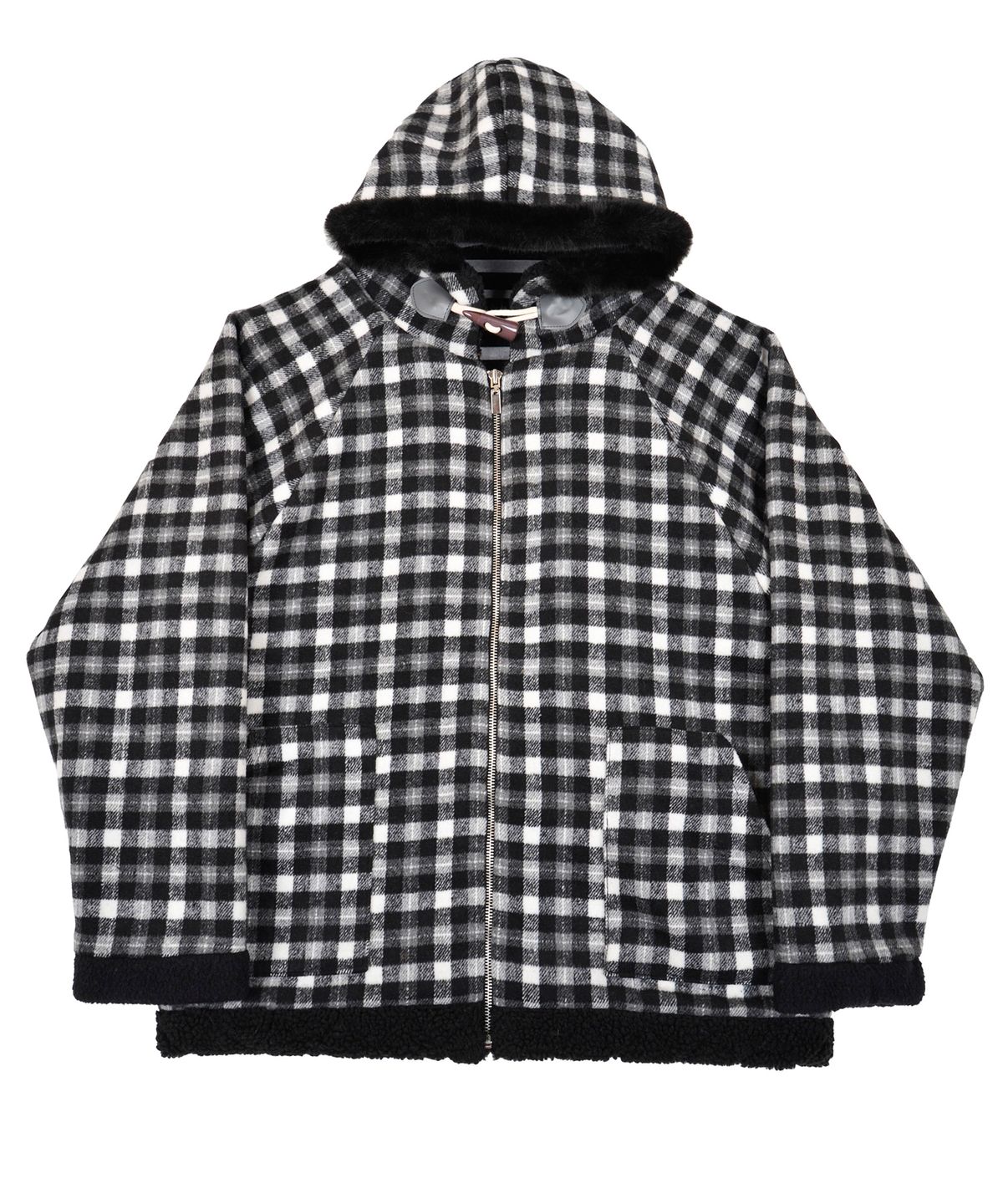 카타르시스(KATHARSIS) 레글런 후드점퍼 블랙체크 ONE SIZE