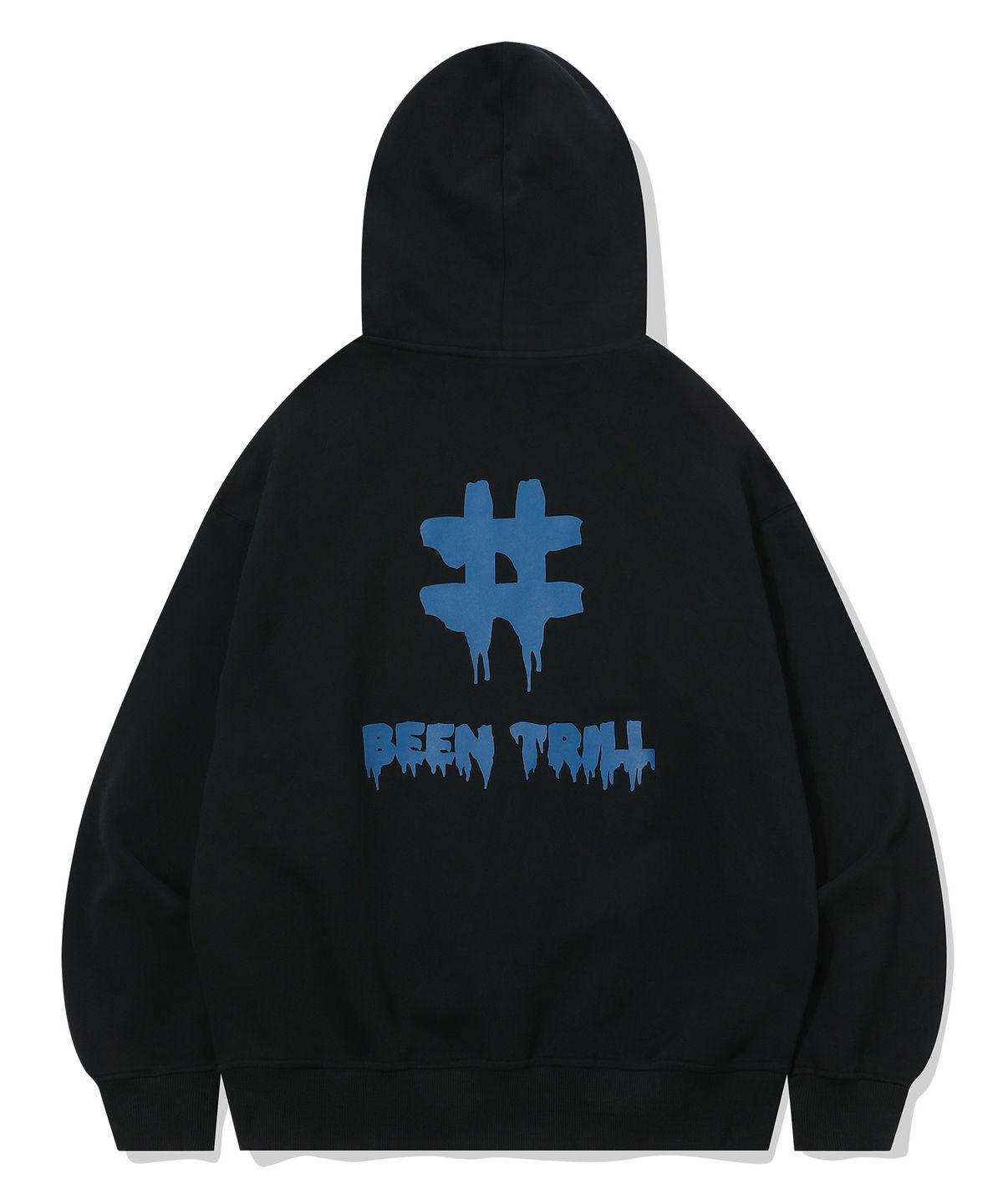 빈트릴(BEENTRILL) 드리피 해시태그 기모 후드(블랙)