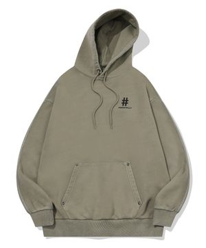 해시태그 피그먼트 후드(라이트 카키)