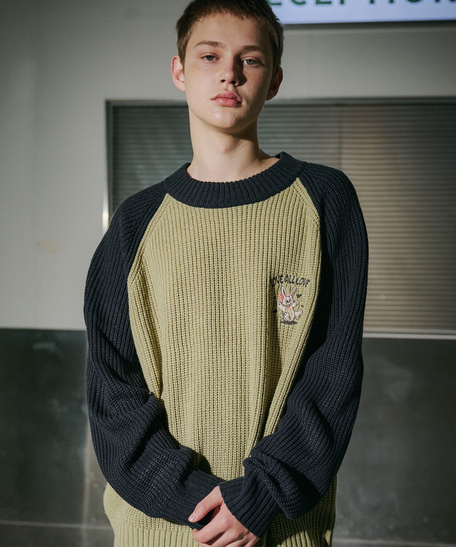 ★CPGN STUDIO_COMPAGNO★ Hoppy raglan block knit charcoal MUSINSA | CPGN STUDIO Hoppy Raglan Block Knit Navy