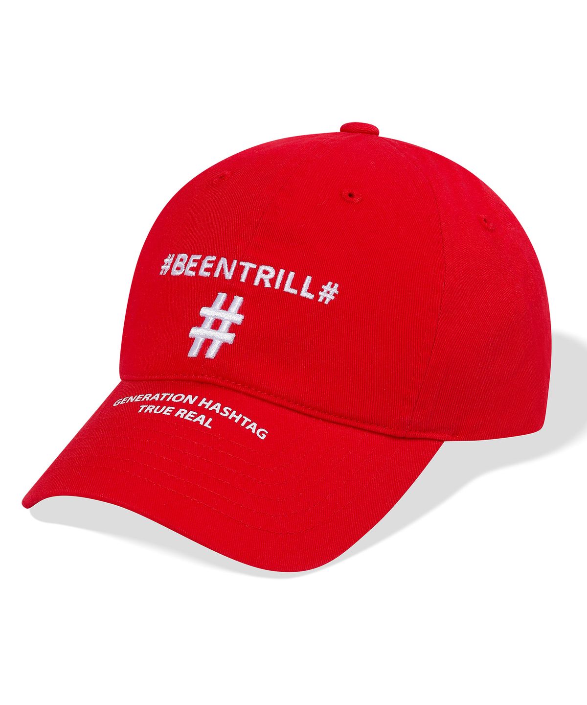 빈트릴(BEENTRILL) SHAKE SHAKE 해시태그 볼캡(레드)