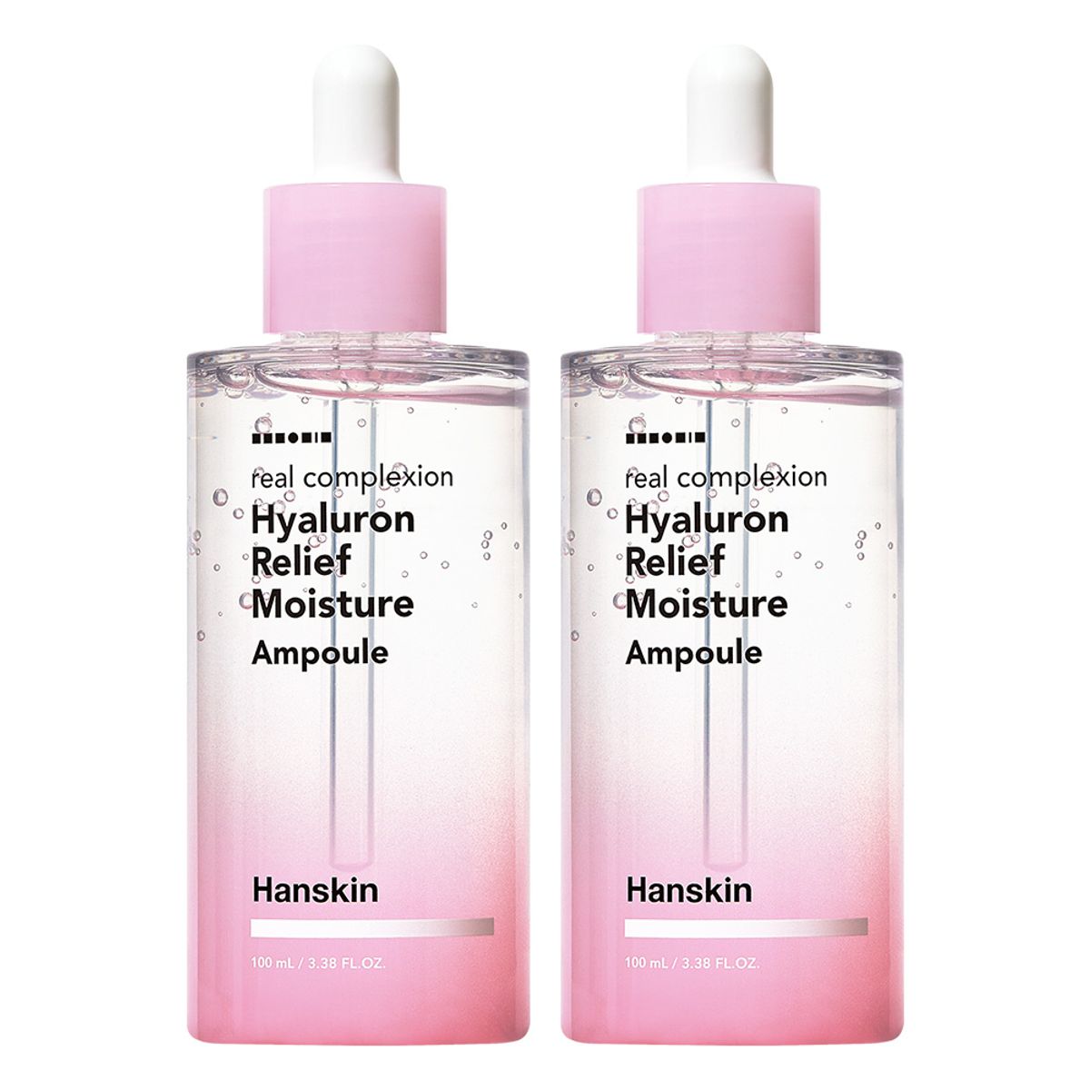 한스킨(HANSKIN) 리얼 컴플렉션 히알루론 릴리프 수분 앰플 100ml 2개