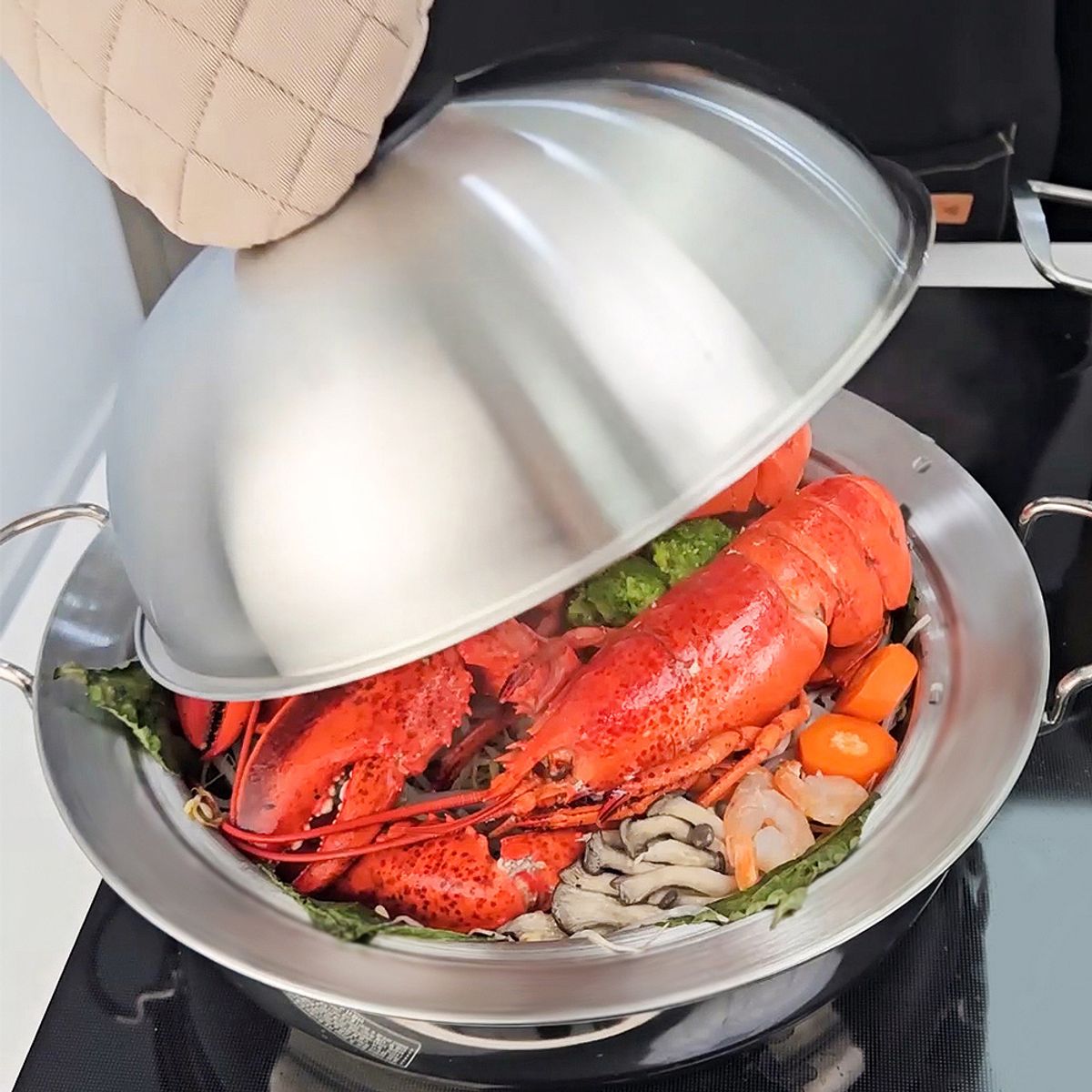 키친구(KITCHENGU) 스텐 스티머 가정용 만능 찜기 찜통 돔형 24cm