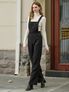 LORNA tweed overall pants_BLACK