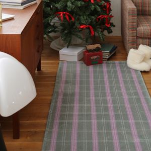 올리븐 빈티지 스트라이프 극세사 미니 러그