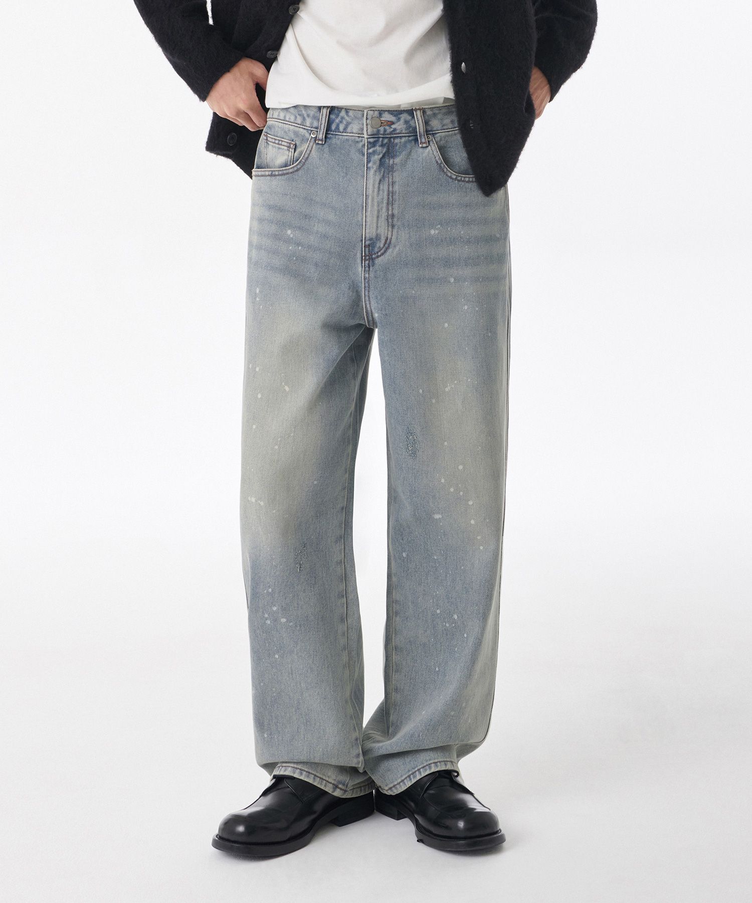★MUSINSA STANDARD★ Painted Wide Denim Pants Light Indigo M MUSINSA | MUSINSA STANDARD Painted Wide Denim Pants [Light