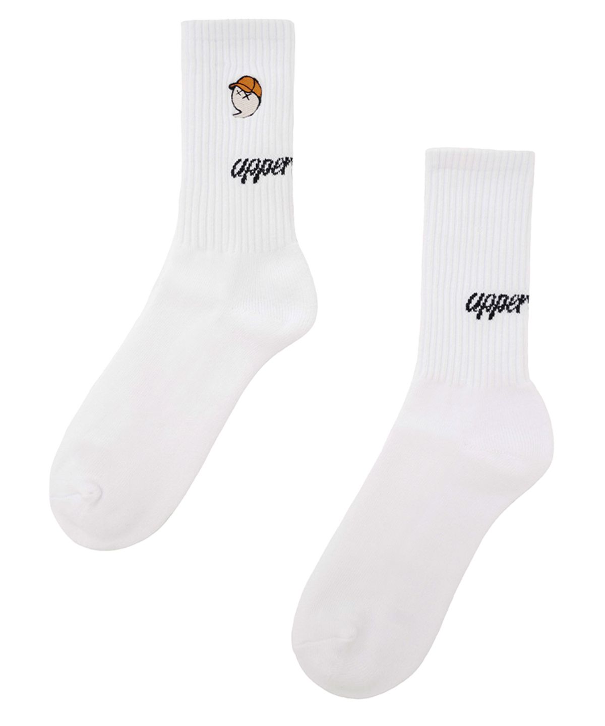 어퍼스트롭 골프(UPPERSTROP GOLF) [UP3205] UPST GOLF 캐주얼 콤마 로고 삭스 화이트/오렌지