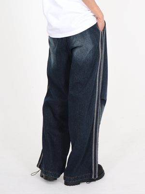 사이드 라인 포인트  스트링 밴드 와이드 데님 (딥 블루)