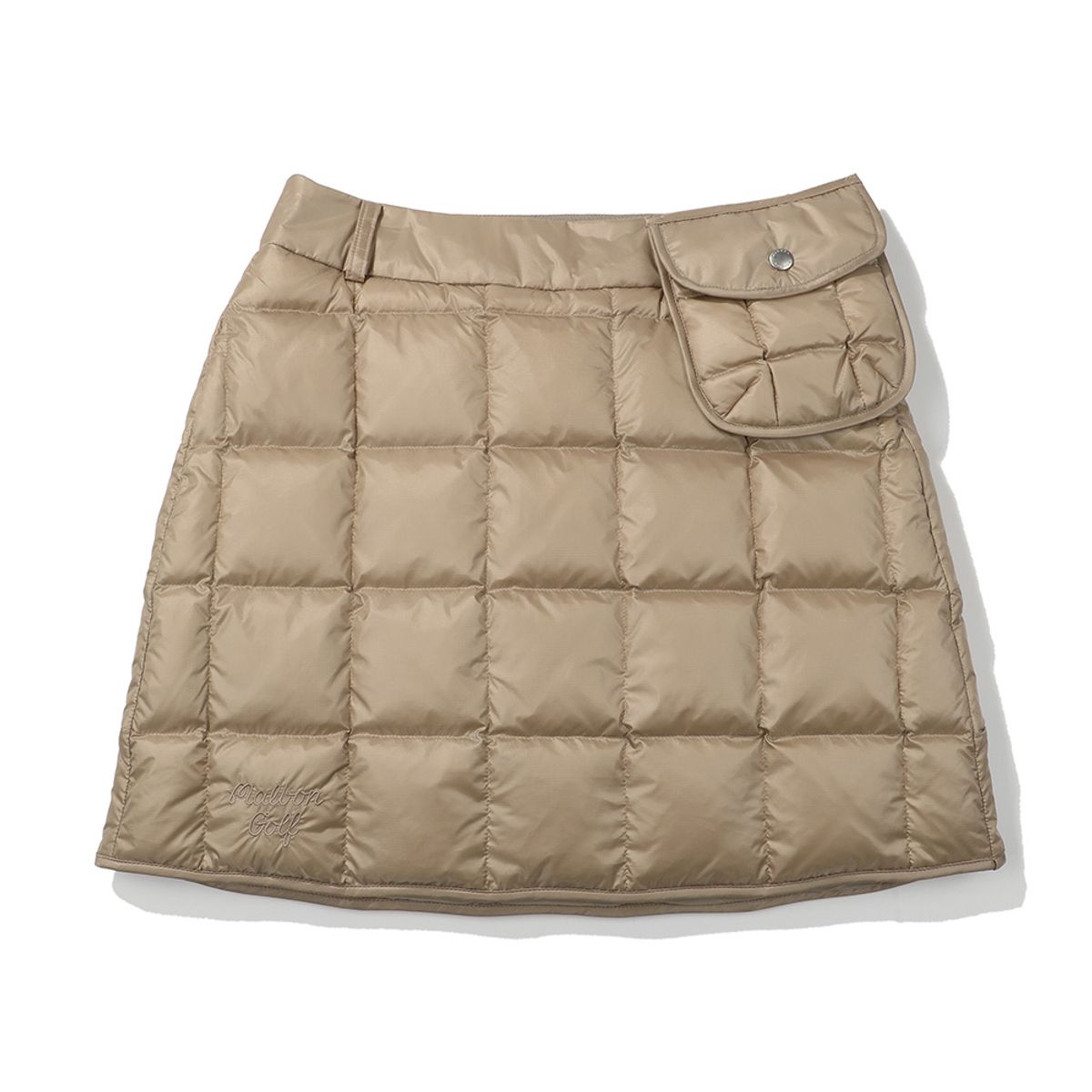말본 골프(MALBON GOLF) 스퀘어 퀼티드 다운 스커트 BEIGE (WOMAN)