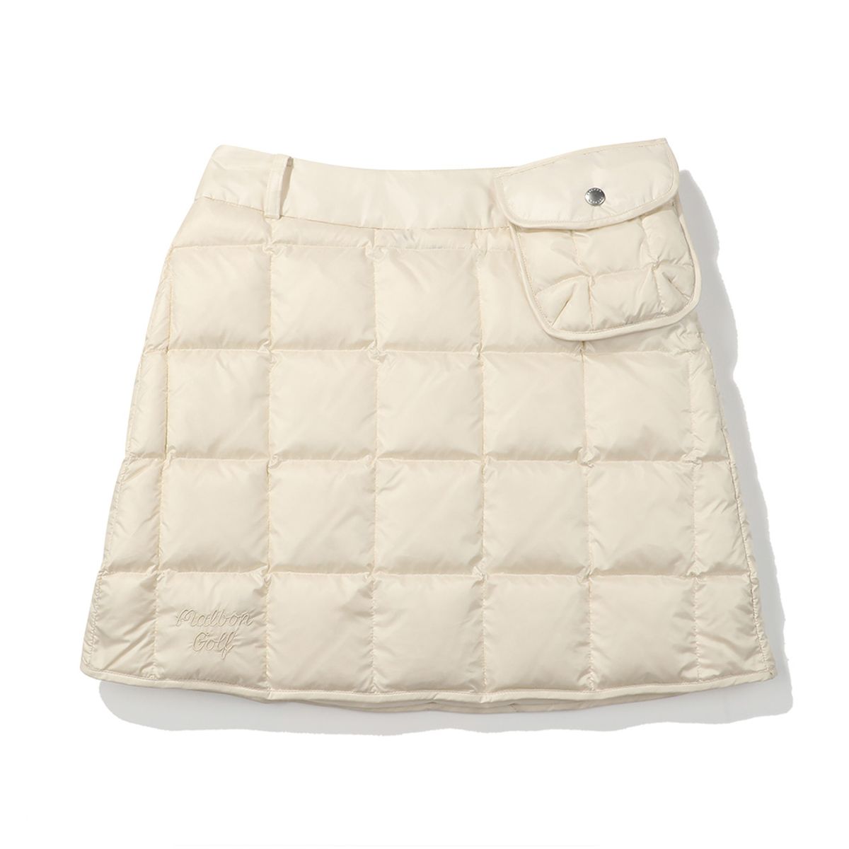 말본 골프(MALBON GOLF) 스퀘어 퀼티드 다운 스커트 IVORY (WOMAN)
