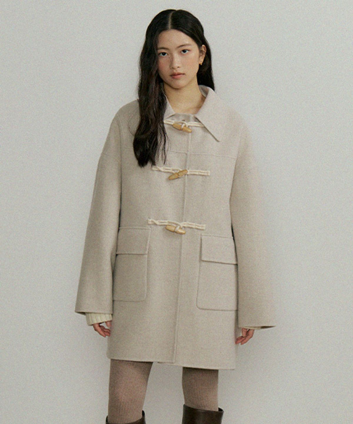링서울(LINGSEOUL) handmade wool duffle coat-oatmeal