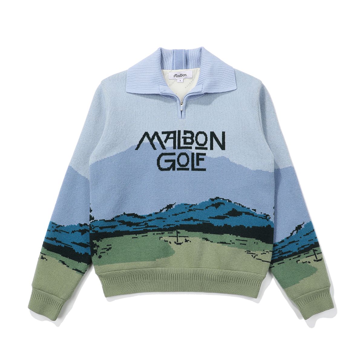 말본 골프(MALBON GOLF) 전판 아트웍 방풍안감 니트 SKY BLUE (WOMAN)