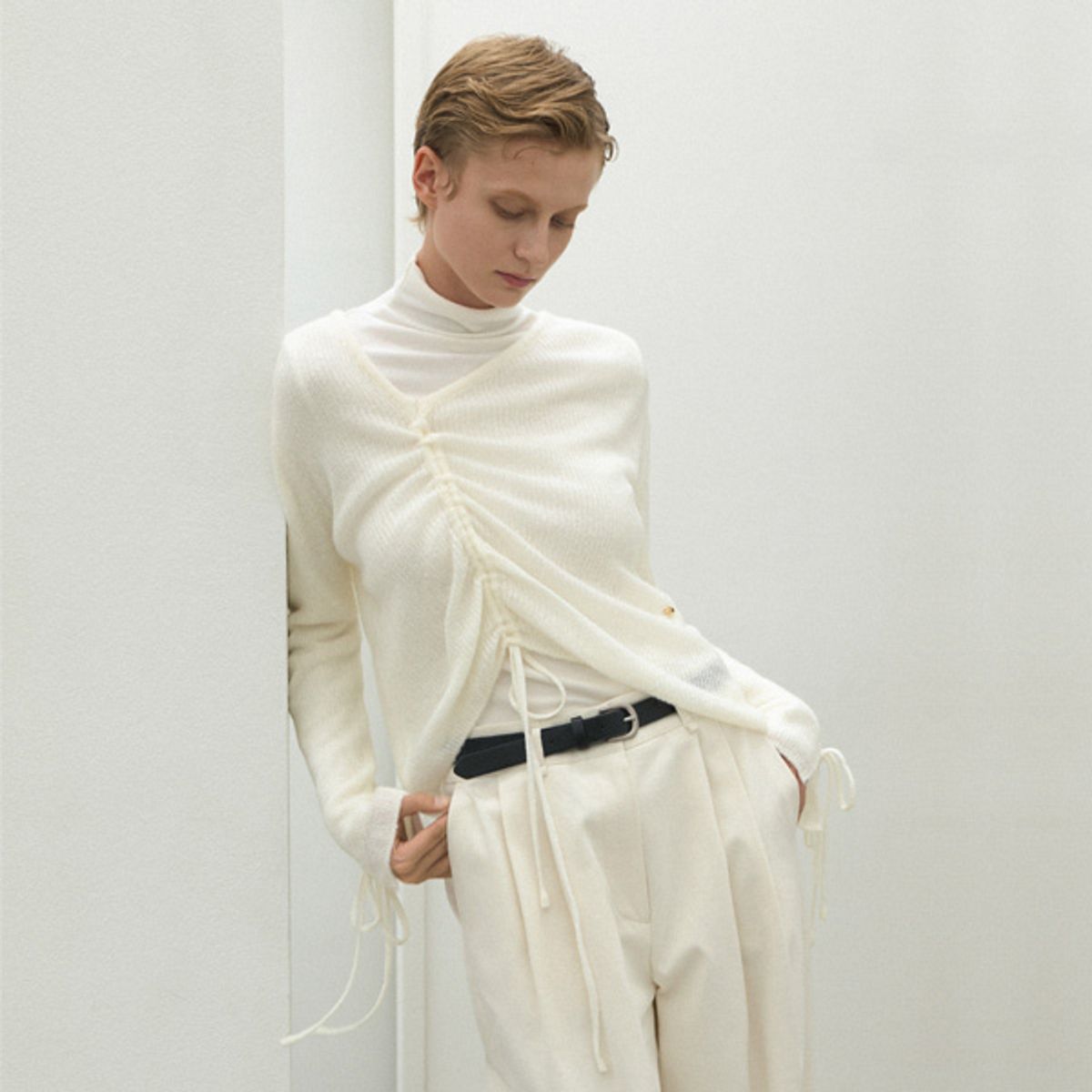 아틀리에 나인(ATELIER NAIN) MABELLA WOOL SHIRRING KNIT(T-6971)