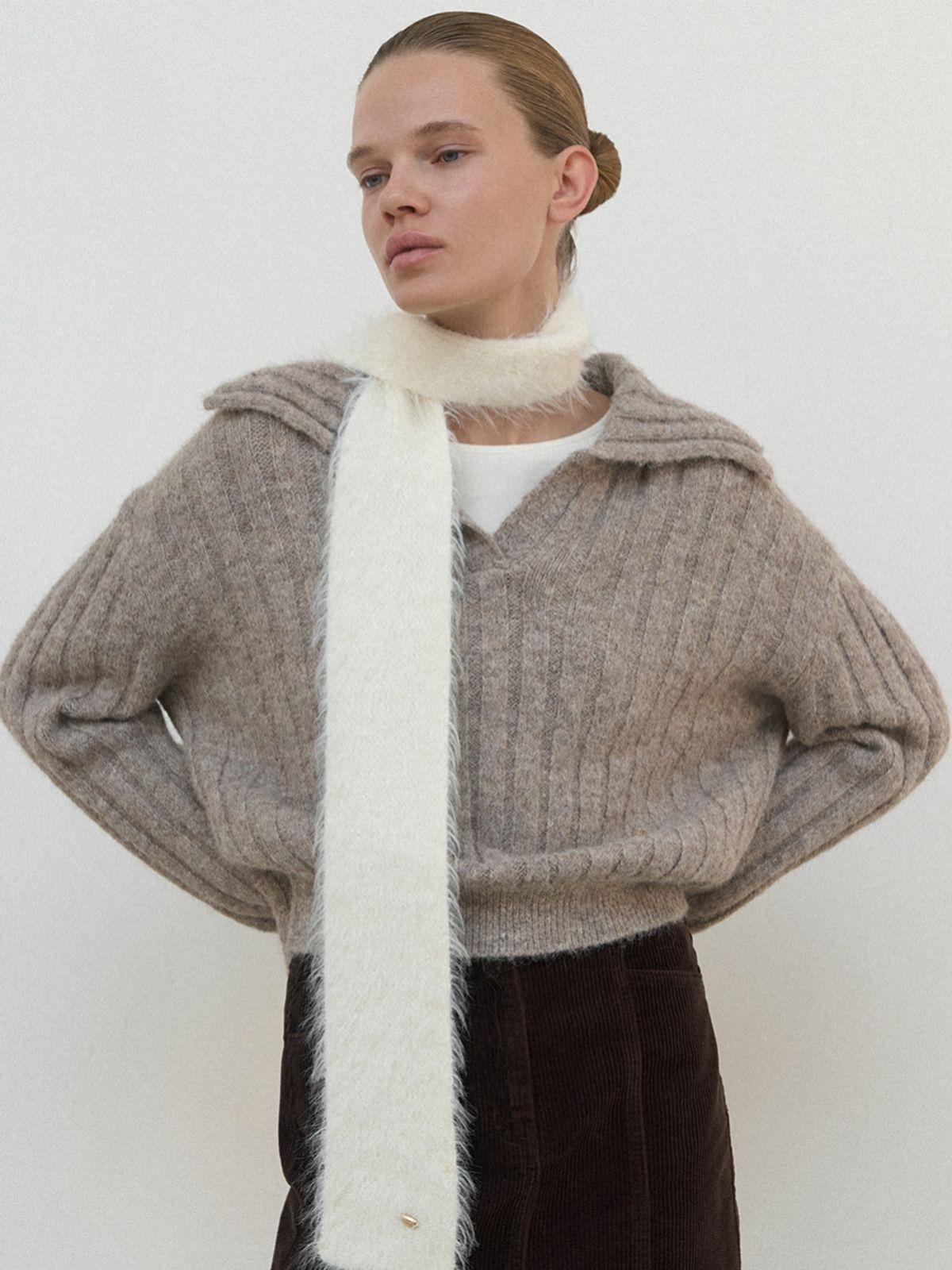아틀리에 나인(ATELIER NAIN) KYRA HAIRY MELANGE KNIT(T-6955)