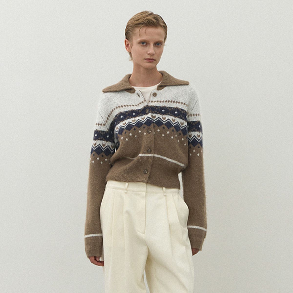 아틀리에 나인(ATELIER NAIN) NORDICK HAIRY WOOL CARDIGAN(CD-2150)