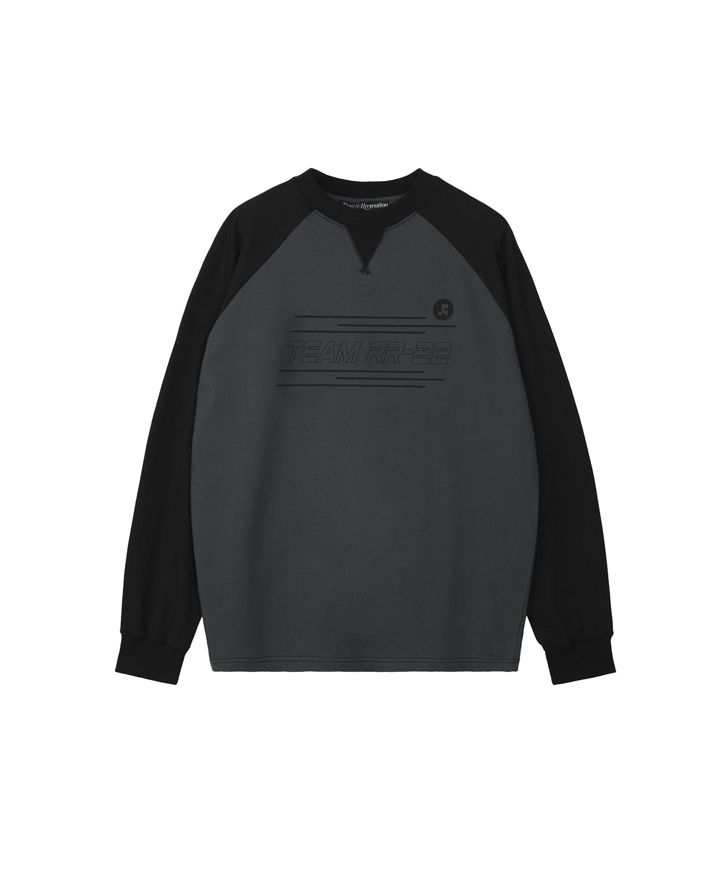REST & RECREATION 2412 COLLAR RAGLAN SWEATSHIRT - GREY