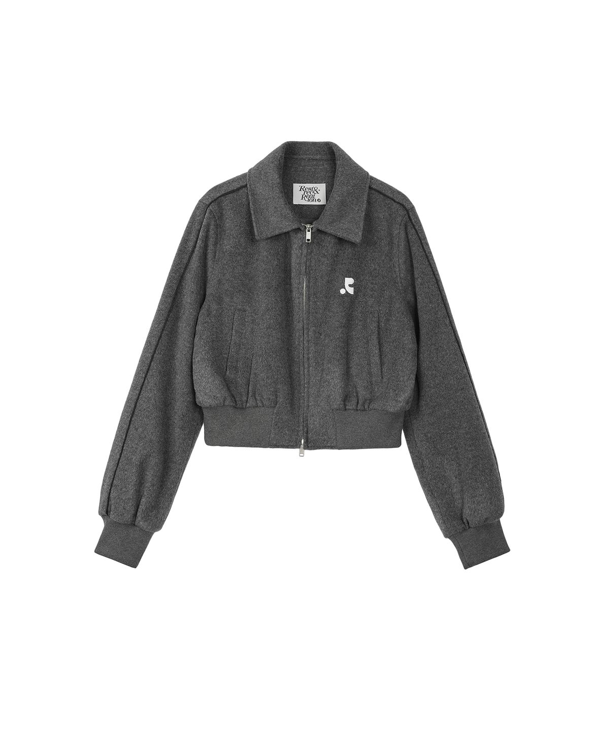 레스트앤레크레이션(REST&RECREATION) PIPING WOOL BOMBER JACKET - GREY
