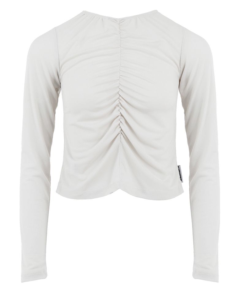 GROOVE T-SHIRT IN IVORY (셔링 티셔츠)