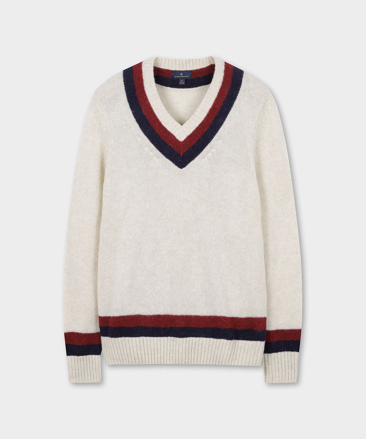 브룩스 브라더스(BROOKS BROTHERS) 테니스 V넥 스웨터 (아이보리) (BBWNMF4521BEF)