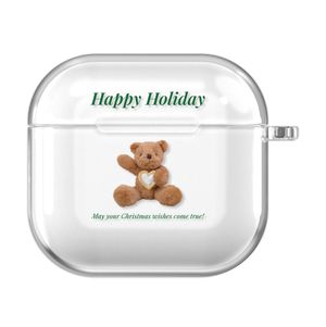 메리윈터 디자인 에어팟 버즈 투명 하드 케이스 4/3/2/1/세대/프로/갤럭시