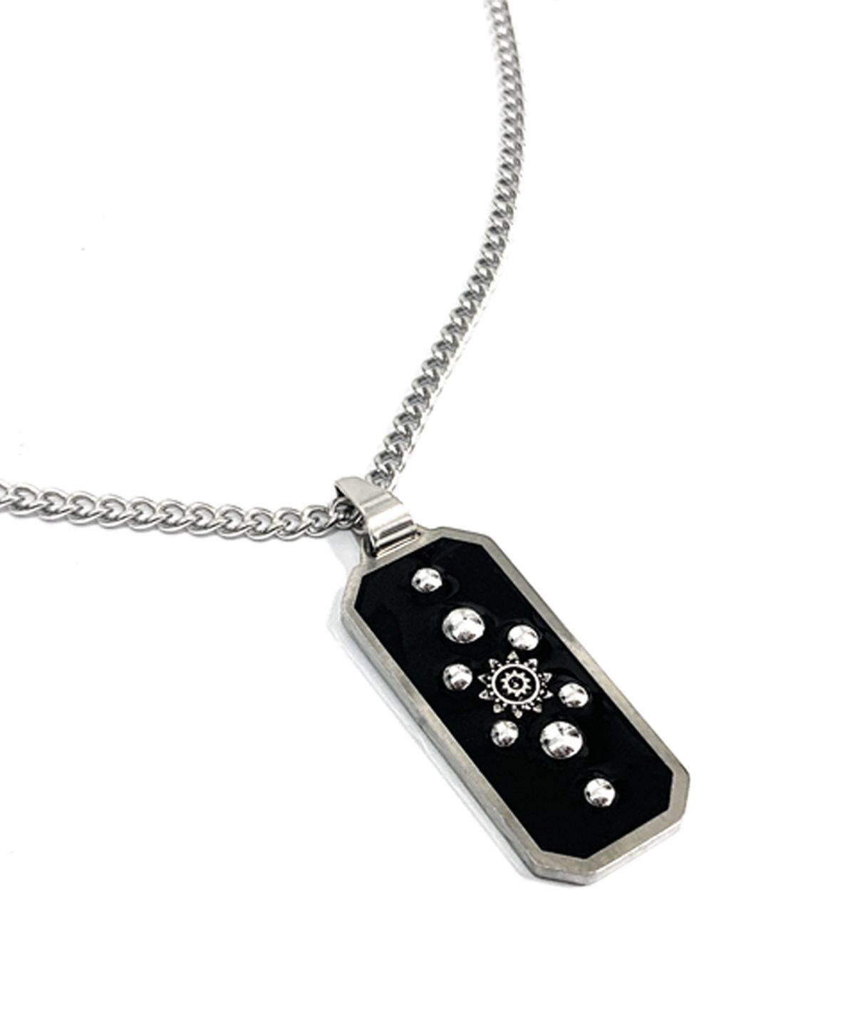 라드픽션(RAD FICTION) HAVEL WESTERN ORNAMENT PENDANT NECKLACE / SILVER&BLACK