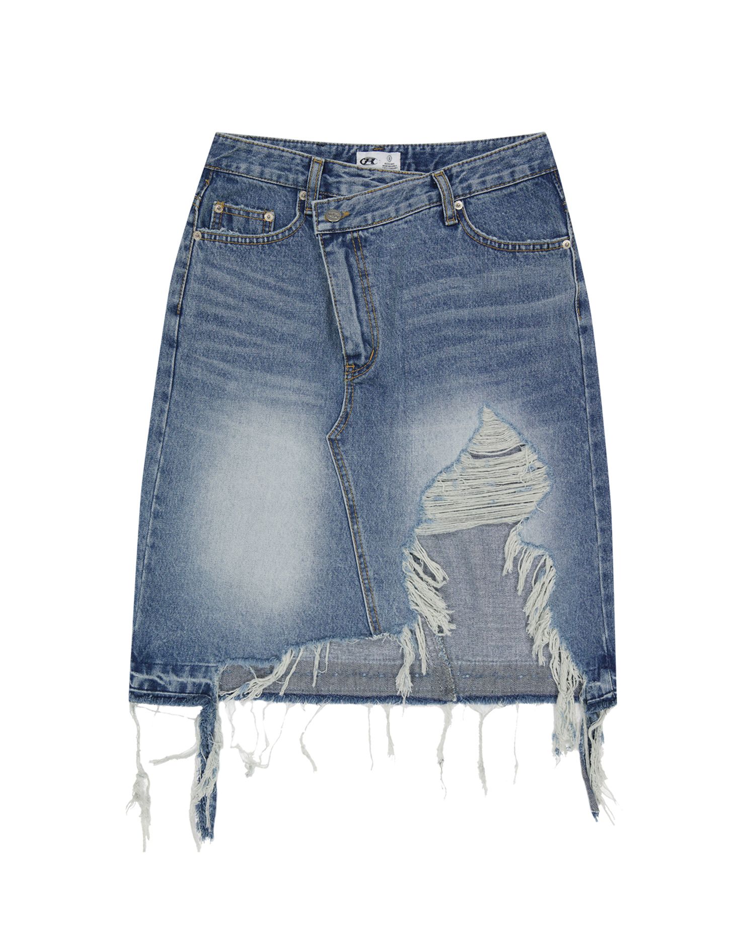 ◆ROCKCAKE◆ Damage Denim Midi skirt Blue MUSINSA | ROCKCAKE Damage Denim Midi Skirt - Blue