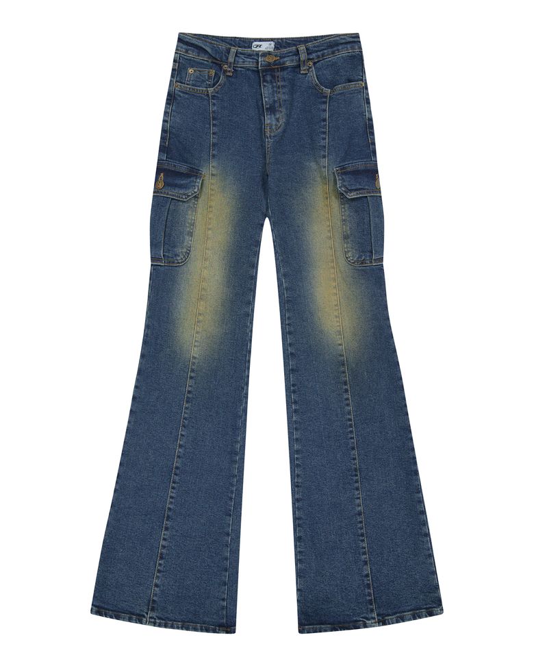 Cargo Bootcut Jeans - Deep Blue
