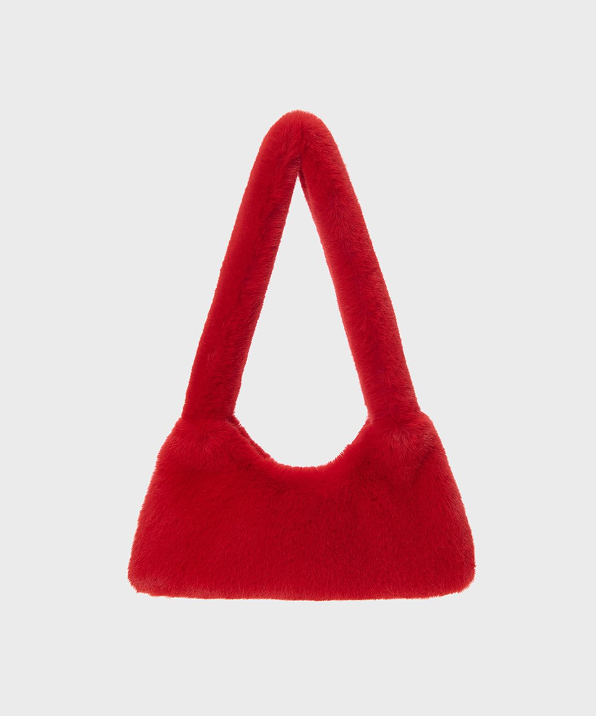 몰리올리(MOLLIOLLI) FLAT BAG 페이크퍼 미니 숄더백 겨울가방[레드]