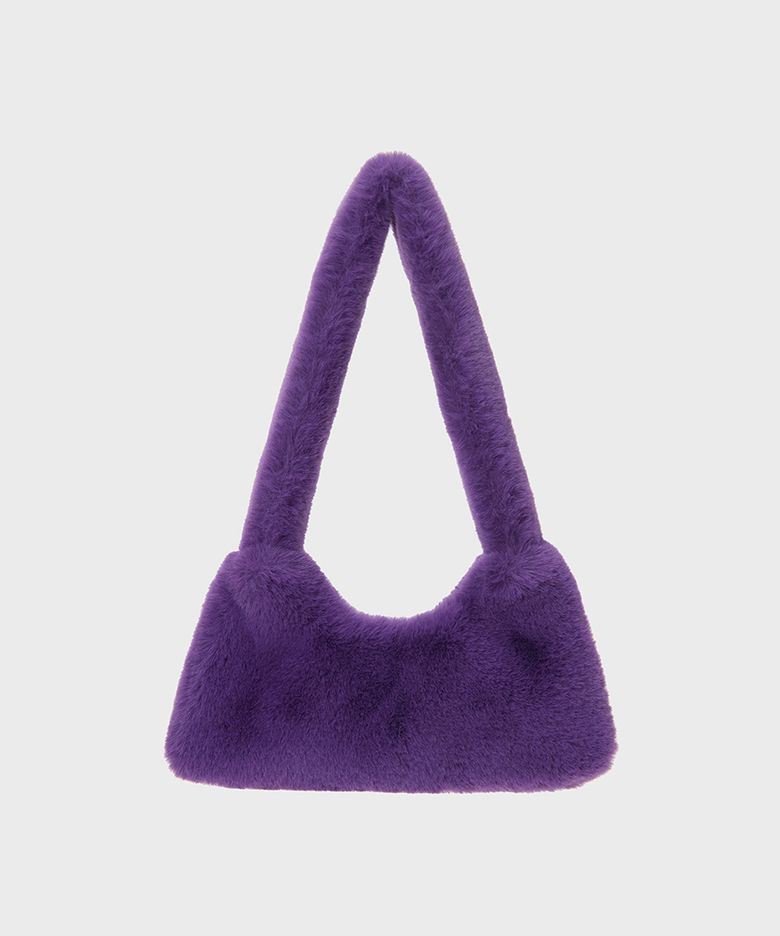 FLAT BAG 페이크퍼 미니 숄더백 겨울가방 [퍼플]