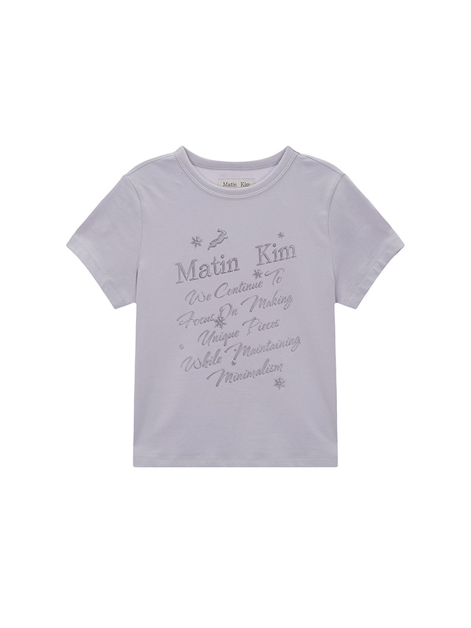 MUSINSA | MATIN KIM GLOW PRINTING CROP TOP IN LILAC