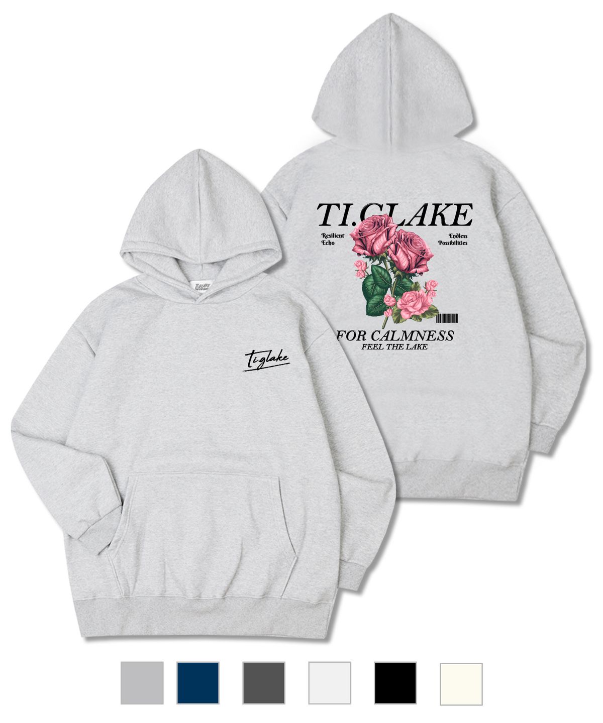 티글레이크(TI.GLAKE) 튤립 오버핏 기모 후드티셔츠